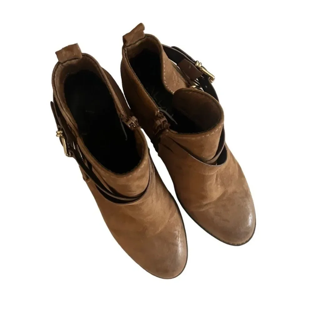ALDO Suede Leather Buckle Ankle Booties 8 - Picture 3 of 15